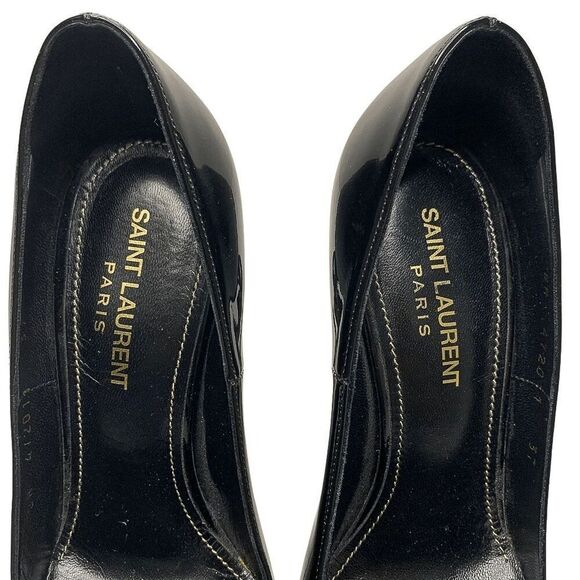 Saint Laurent Opyum 110 YSL Pumps EU 37 US 7 Black Patent Pointed High Heels - Picture 3 of 11